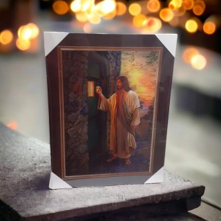 40x30cm przestrzenny obraz 3D Jezus puka do drzwi