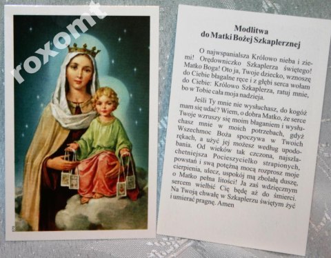 Matka Boża Szkaplerzna obrazek Szkaplerz Maryja