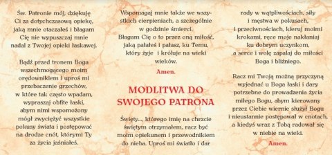 WYPRZEDAŻ! SKŁADANKA Modlitwa o wstawiennictwo świętego patrona