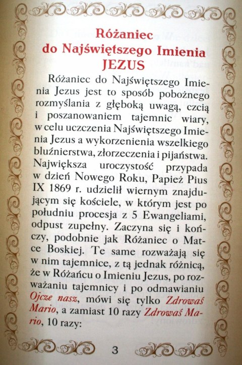 Różaniec do Najświętszego Imienia Jezus modlitewni