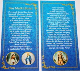 Sen Matki Bożej zakładka folder obrazek z modlitwą