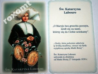 Św. Katarzyna Laboure i cudowny medalik obrazek br